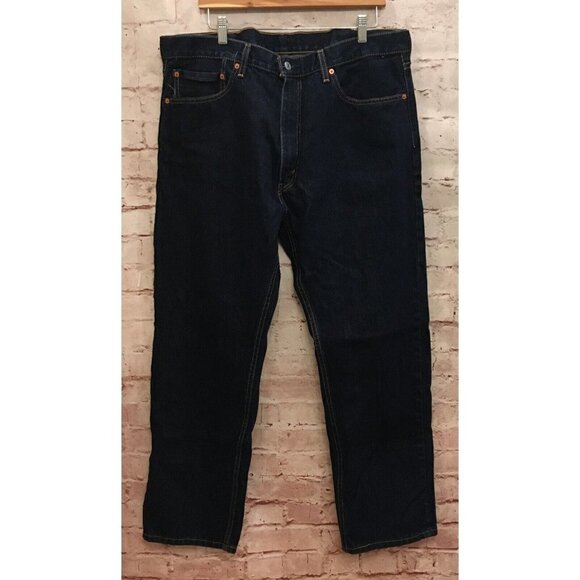 Levi's 505 Mens Jeans Size 40 x 30 Straight Leg Dark Wash Denim 100% Cotton READ - Picture 1 of 4